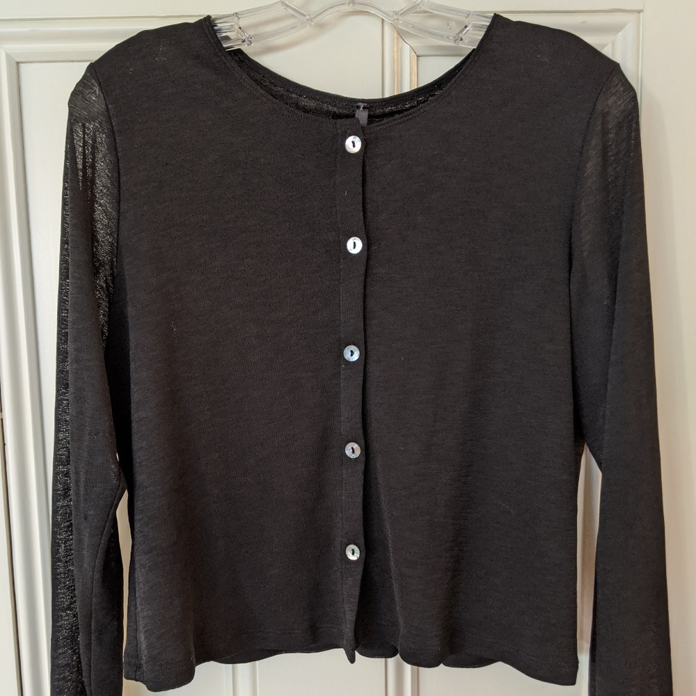 Sheer black knit top